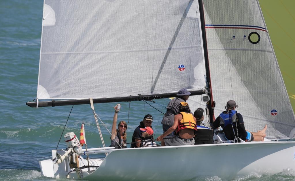 The Mango Tango team enjoying a less dramatic Day 2 race. SeaLink Magnetic Island Race Week. Credit Stefan Kracke. © Blue on Blue Magnetic Island http://www.blueonblue.com.au